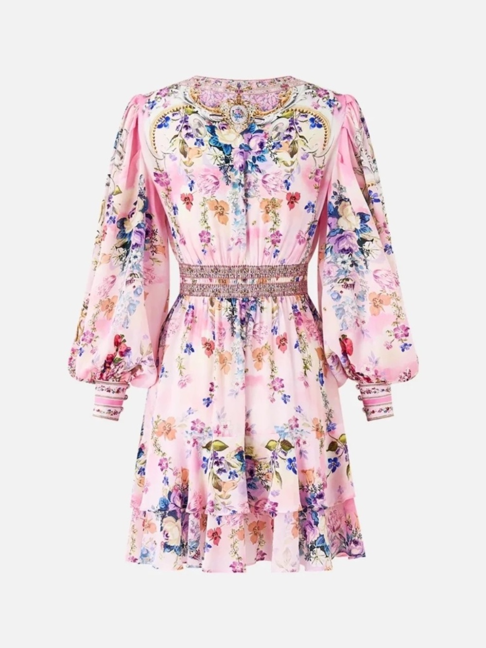 NWT Camilla Palatial Pastels Button-Front Frill Dress - Picture 2 of 8